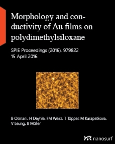 Morphology and conductivity of Au films on polydimethylsiloxane using (3-mercapto-propyl) trimethoxy silane (MPTMS) as an adhesion promoter